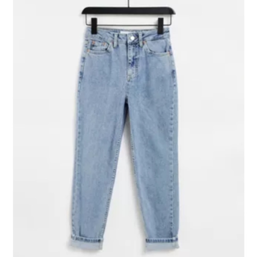 Topshop Premium Mom Jeans in Acid Wash